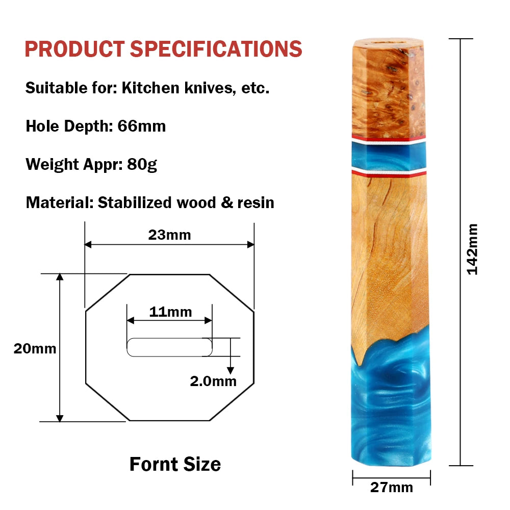XITUO Octagonal Wood Knife Handle – DIY Chef & Damascus Knife Knife Handle Qst DB-26117A