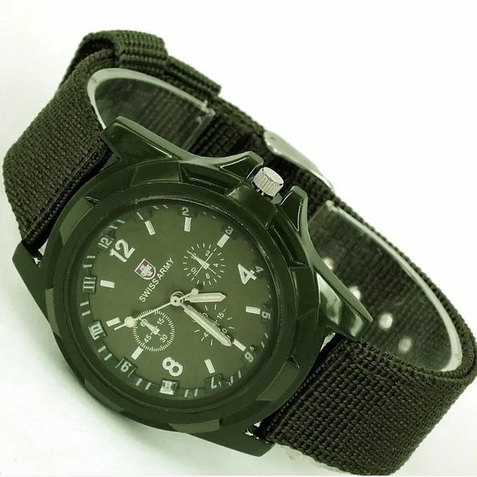 Men's Military Nylon Strap Watch with Luminous Night Light Military Nylon Watch Qme