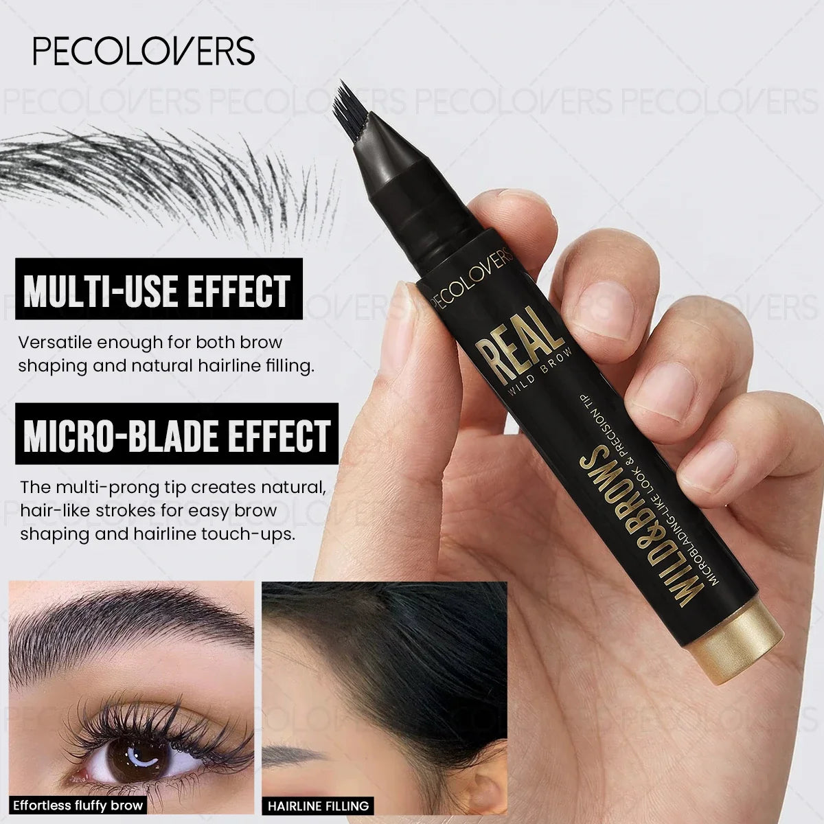 Fluffy Quick-Dry Liquid Eyebrow Pen – Natural Wild Brow Look Liquid Eyebrow Pen Qme