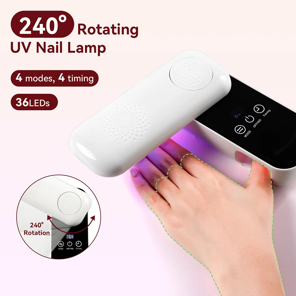 Rotatable UV LED Nail Lamp 36 LEDs 45W Gel Curing Dryer UV LED Nail Lamp Qst