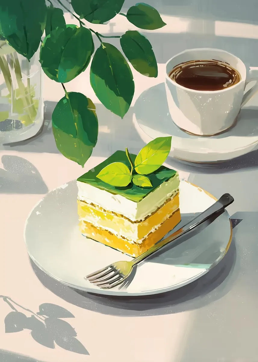 Cake & Coffee Still Life Canvas Print – Kitchen Wall Art Canvas Wall Art Qst 1 20x30cm Unframed
