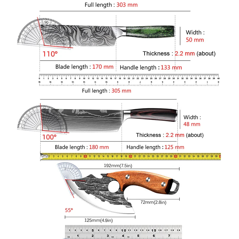 Damascus Pattern Chef Knife – Sharp Japanese-Style Kitchen Knife Chef Knife Qst