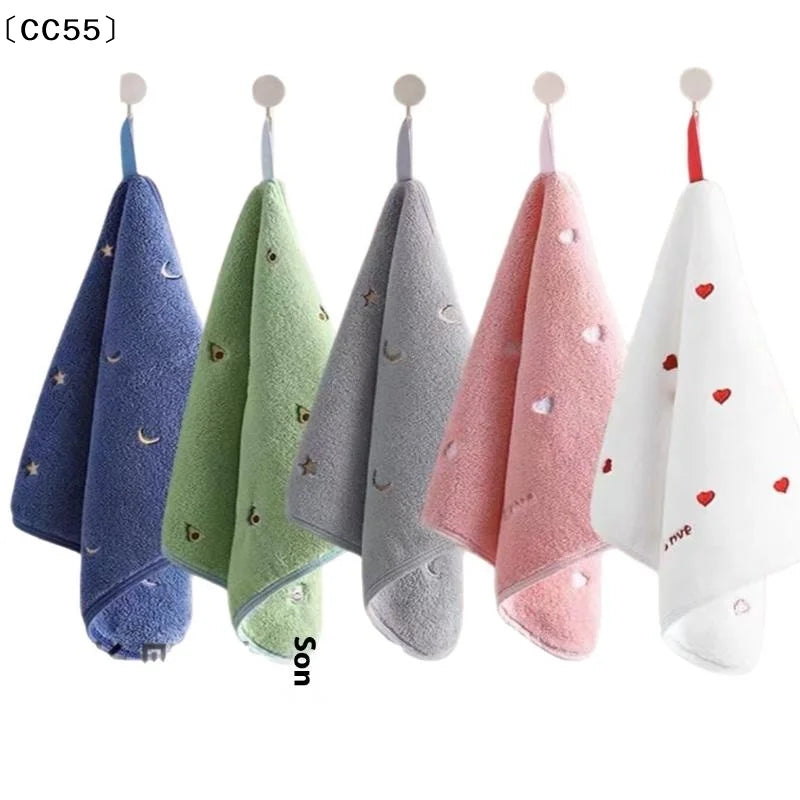 Cartoon Embroidery Cotton Hand Towel 30x30cm – Soft & Quick-Dry Face Hand Towel Qst