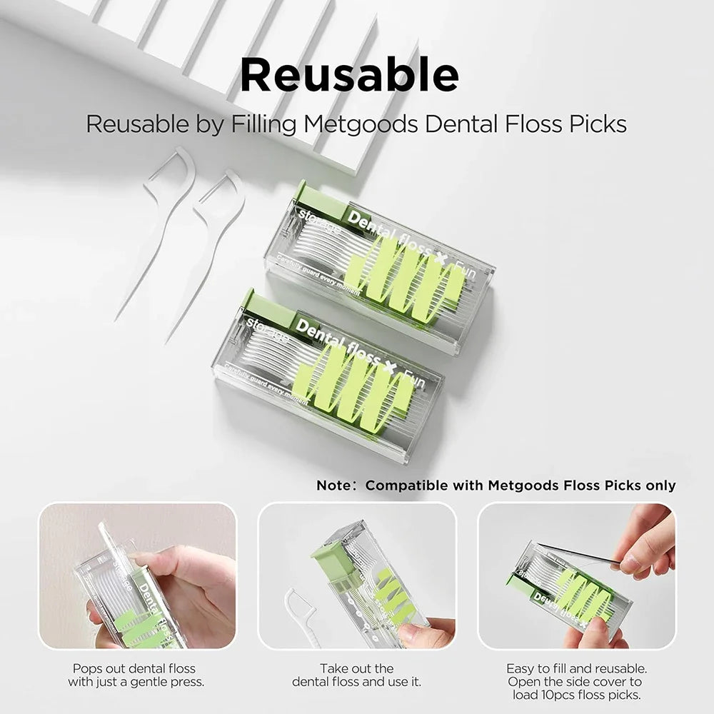 Pop-Up Dental Floss Dispenser – Portable 10-Pick Storage Box Dental Floss Dispenser Qst