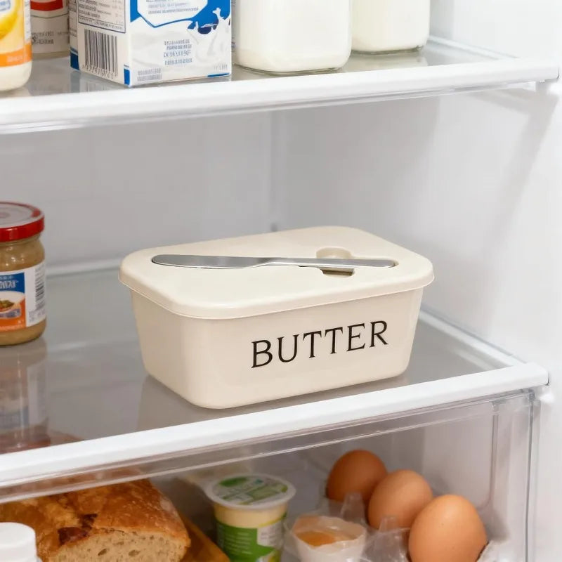 Plastic Butter Container Box with Knife & Cheese Slicer Butter Storage Container Qme