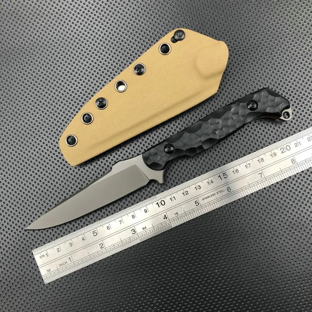 TRSKT D2 Fixed Blade Hunting Knife – Flax/G10 Handle, Kydex Sheath Fixed Blade Knife Qst 1 China Mainland