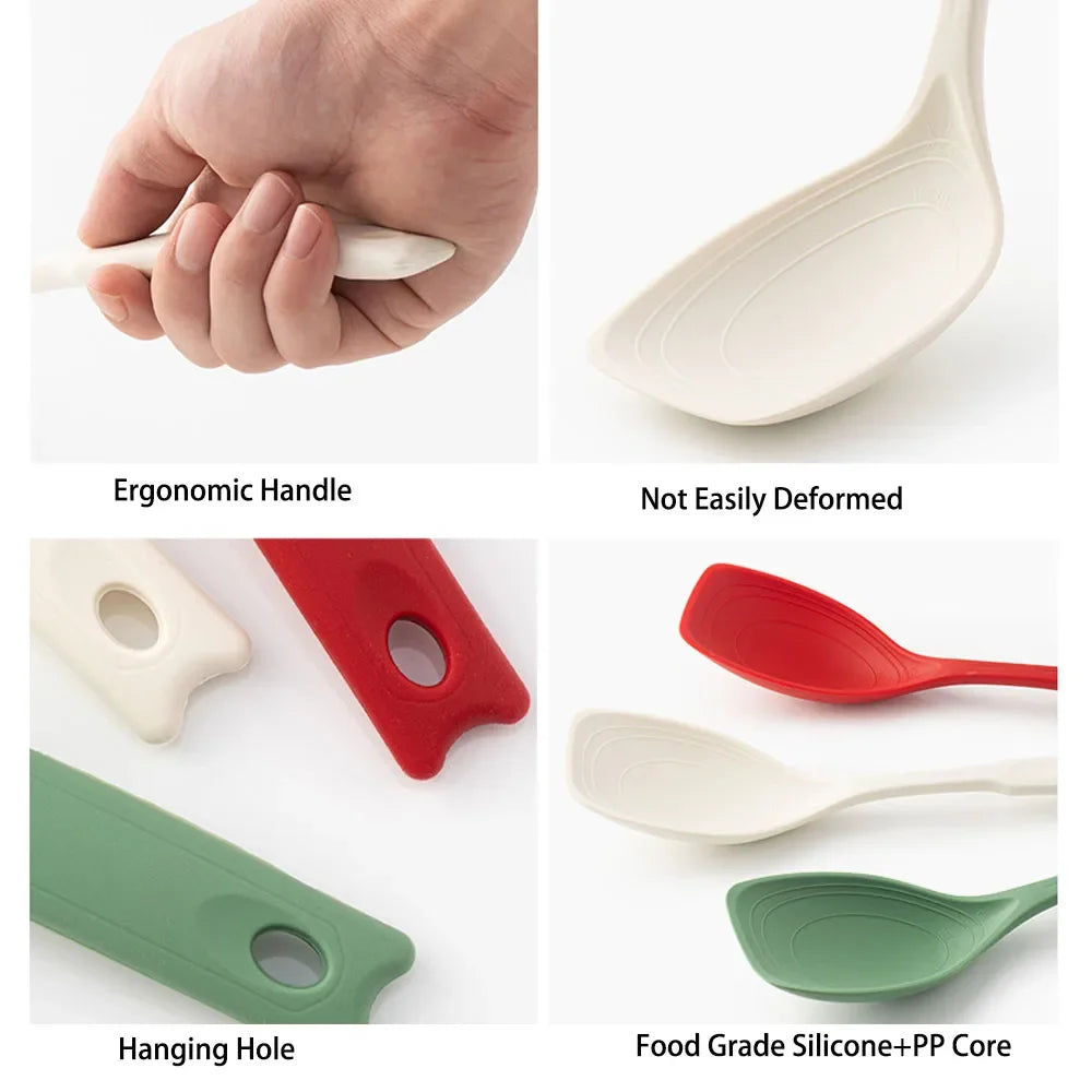 Large Silicone Cooking Spatula Spoon – Non-Stick & Heat Resistant Silicone Spatula Spoon Qme