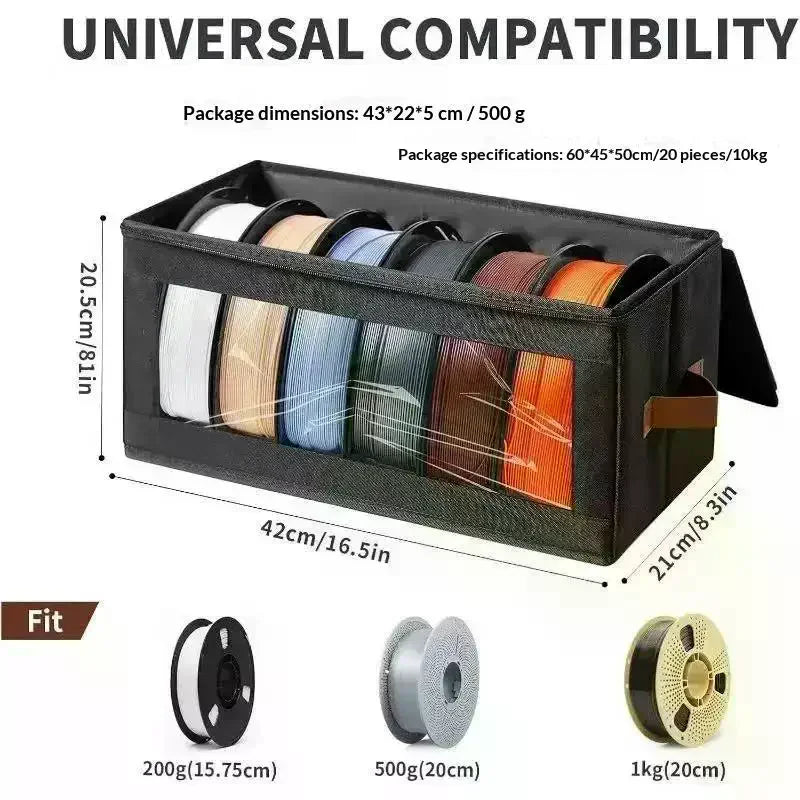 3D Printer Filament Storage Box – Dust-Proof Organizer Filament Storage Box Qme
