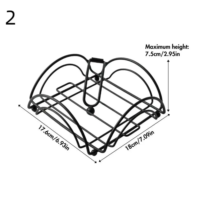 Square Metal Napkin Holder with Weighted Arm | Farmhouse Style Napkin Holder Qst 2 Black