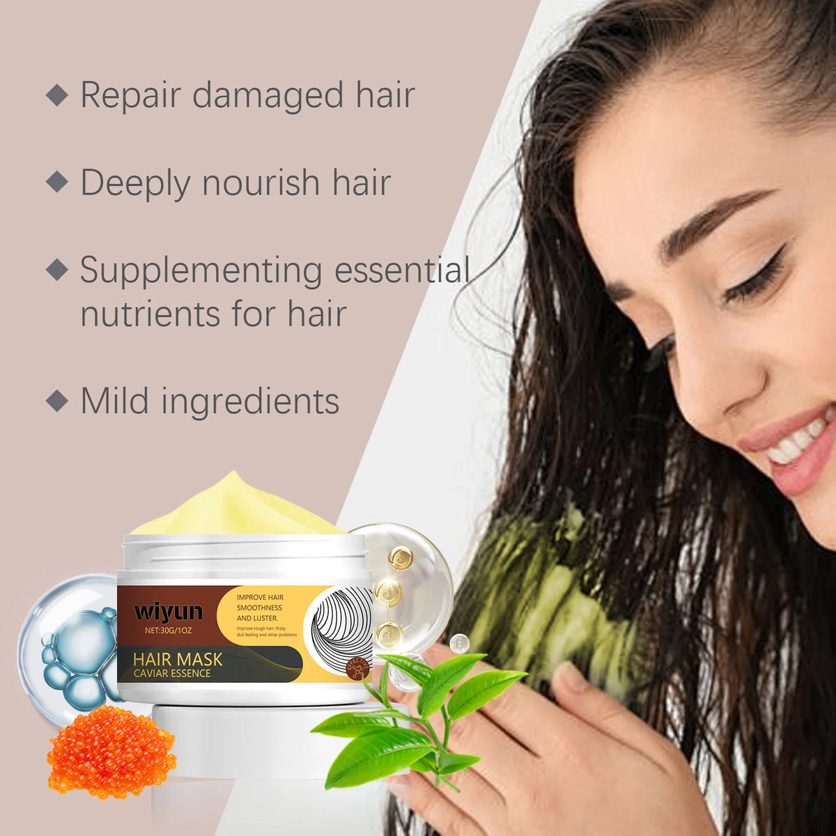 WIYUN Collagen Hair Mask – Keratin Deep Conditioning Treatment Hair Treatment Mask Qst