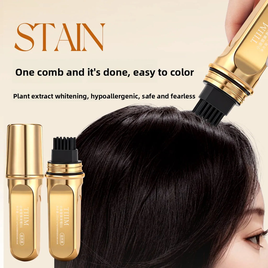 Temporary Gray Hair Coverage Coloring Stick Comb – Waterproof Temporary Hair Color Stick Qme