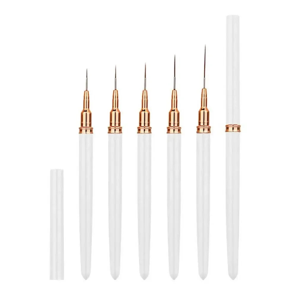 5-Piece Nail Art Liner Brush Set for UV Gel & French Polish Nail Art Brush Set Qme white