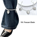 Heart Bow Charm Anklet – Pearl Beaded Trouser Chain Charm Anklet Qme A1