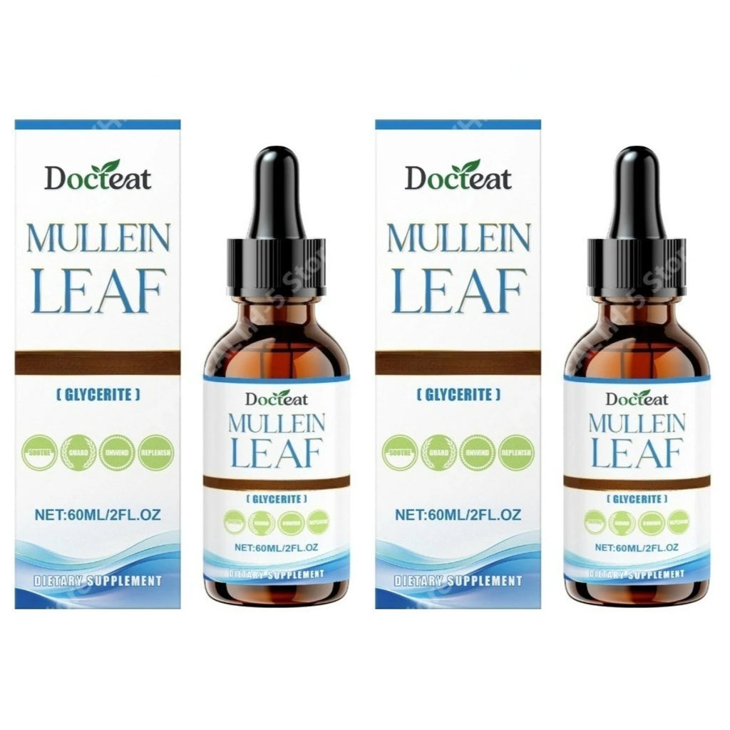 Mullein Leaf Tincture Glycerite Herbal Extract Drops 60ml Herbal Tincture Drops Qst 120 ml(Pack of 2)