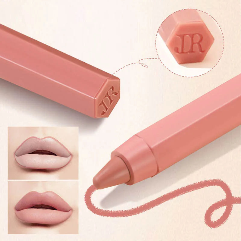 12-Color Waterproof Foaming Lipliner Soft Mist Lipstick Pen Lip Liner Pen Qme