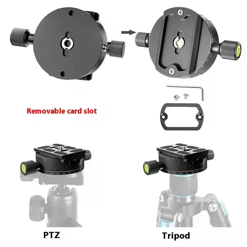 QJ-08 360° Panoramic Quick Release Plate Clamp Tripod Head Tripod Head Clamp Qme