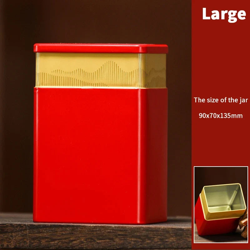 Mini Empty Tea Tin Can – Sealed Aluminium Storage Jar Tea Storage Tin Qme Large Red