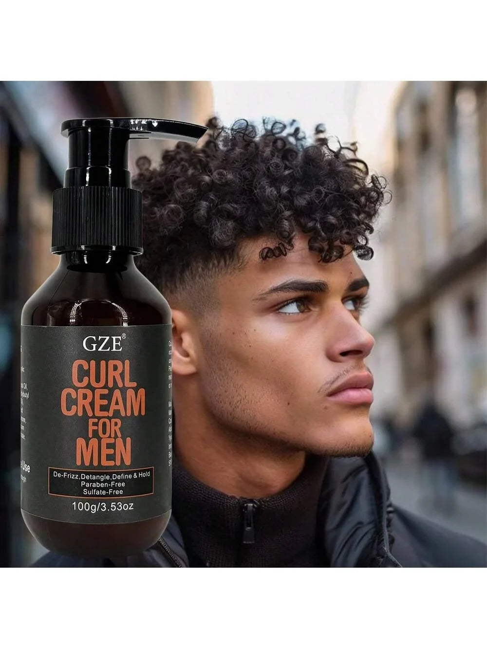 GZE MEN Castor Oil Curl Defining Cream – Hydrate & Shine Curl Defining Cream Qme