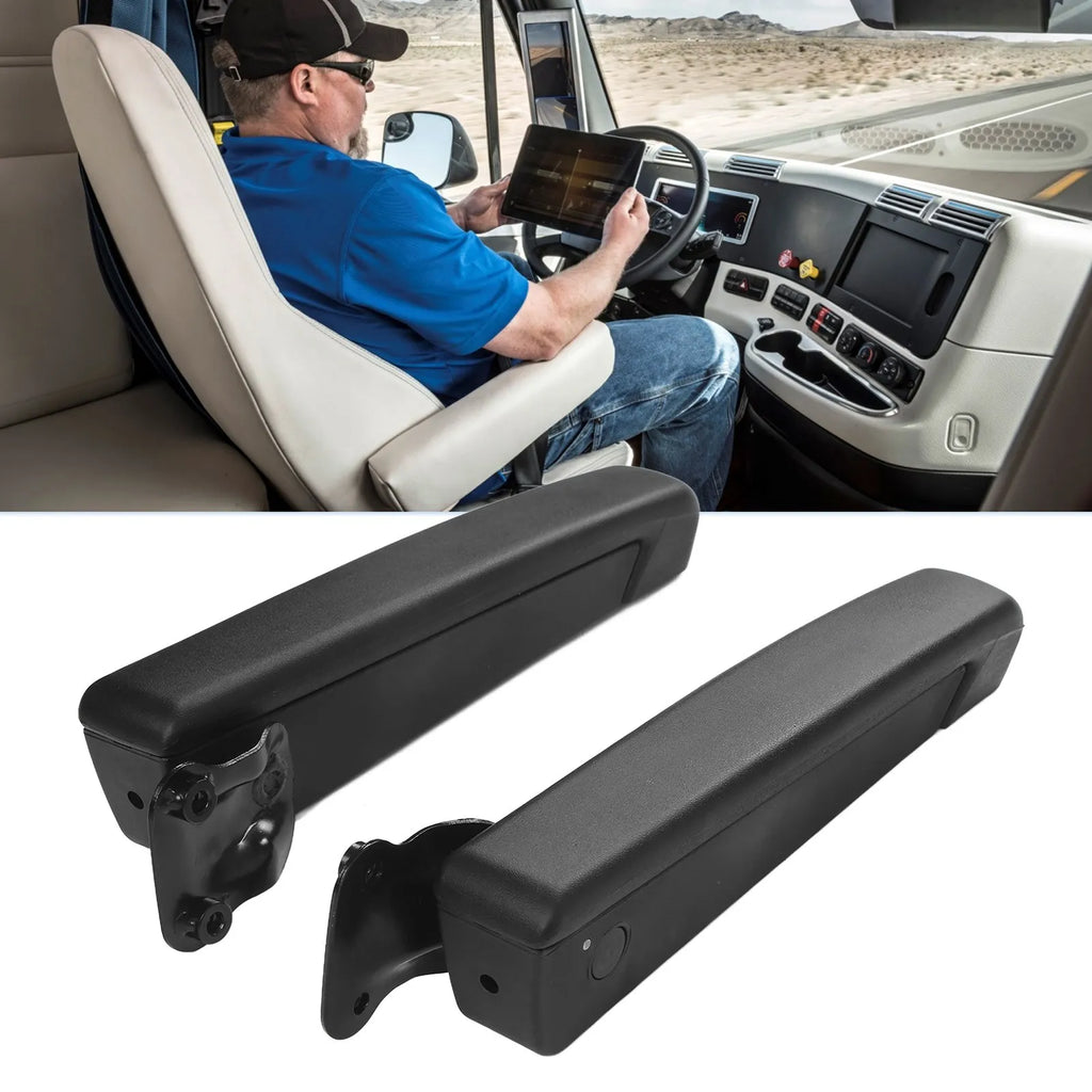 Car Adjustable Seat Armrest Pair – PU Foam & ABS, Black Car Seat Armrest Qme