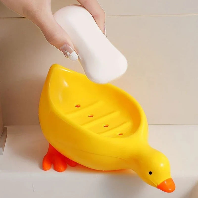 Yellow Duck Soap Dish | Drainable Cartoon Soap Holder Soap Dish Qme