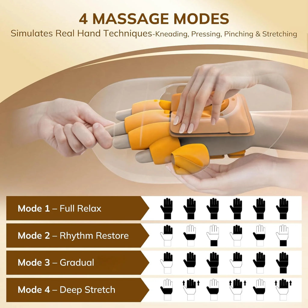 VIMYSHOW Hand Massager – 4 Modes, Finger Stretch & Kneading Hand Massager Qst