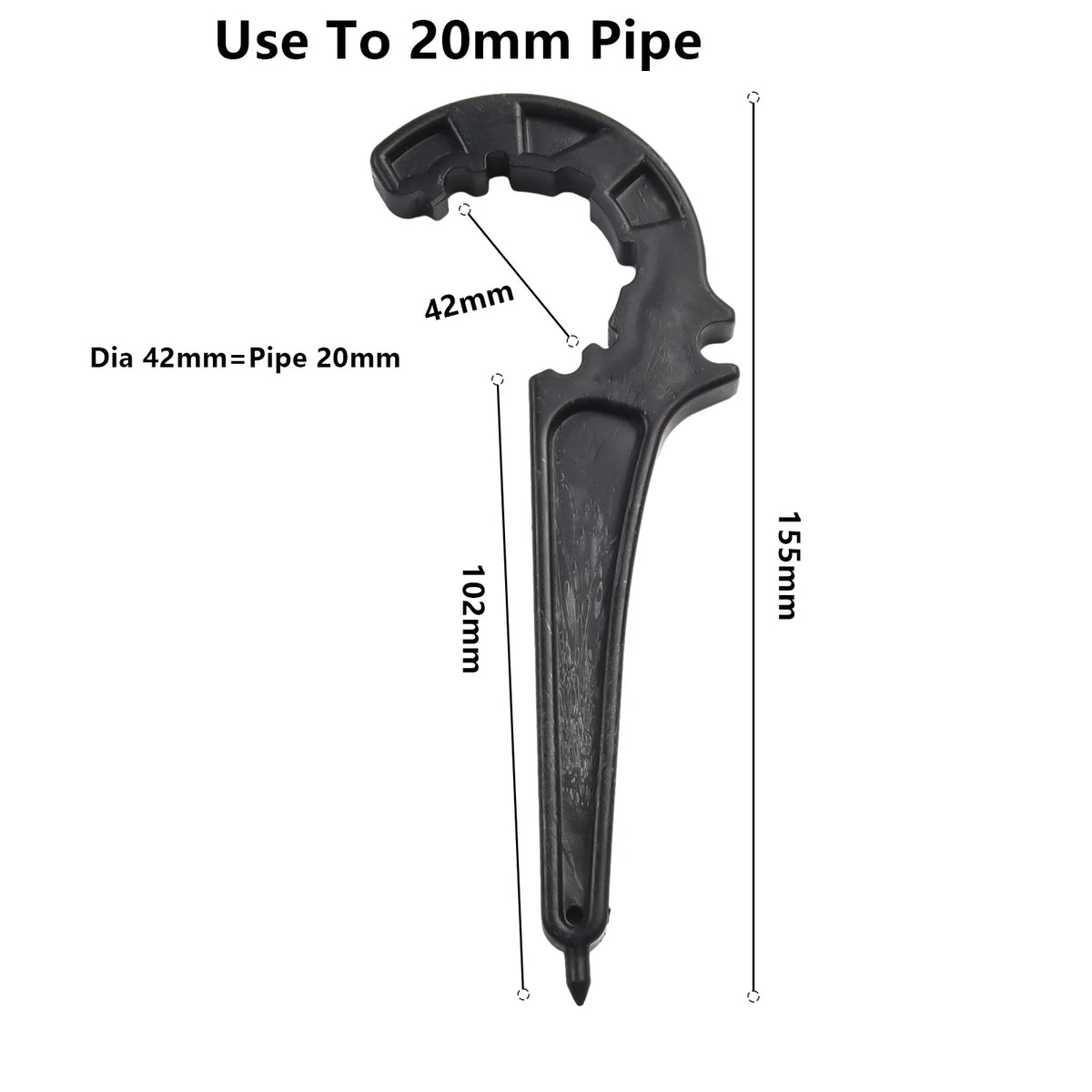 PE Pipe Fitting Wrench & PVC Lock Nut – 20–63mm Sizes Pipe Fitting Wrench Qme 20mm