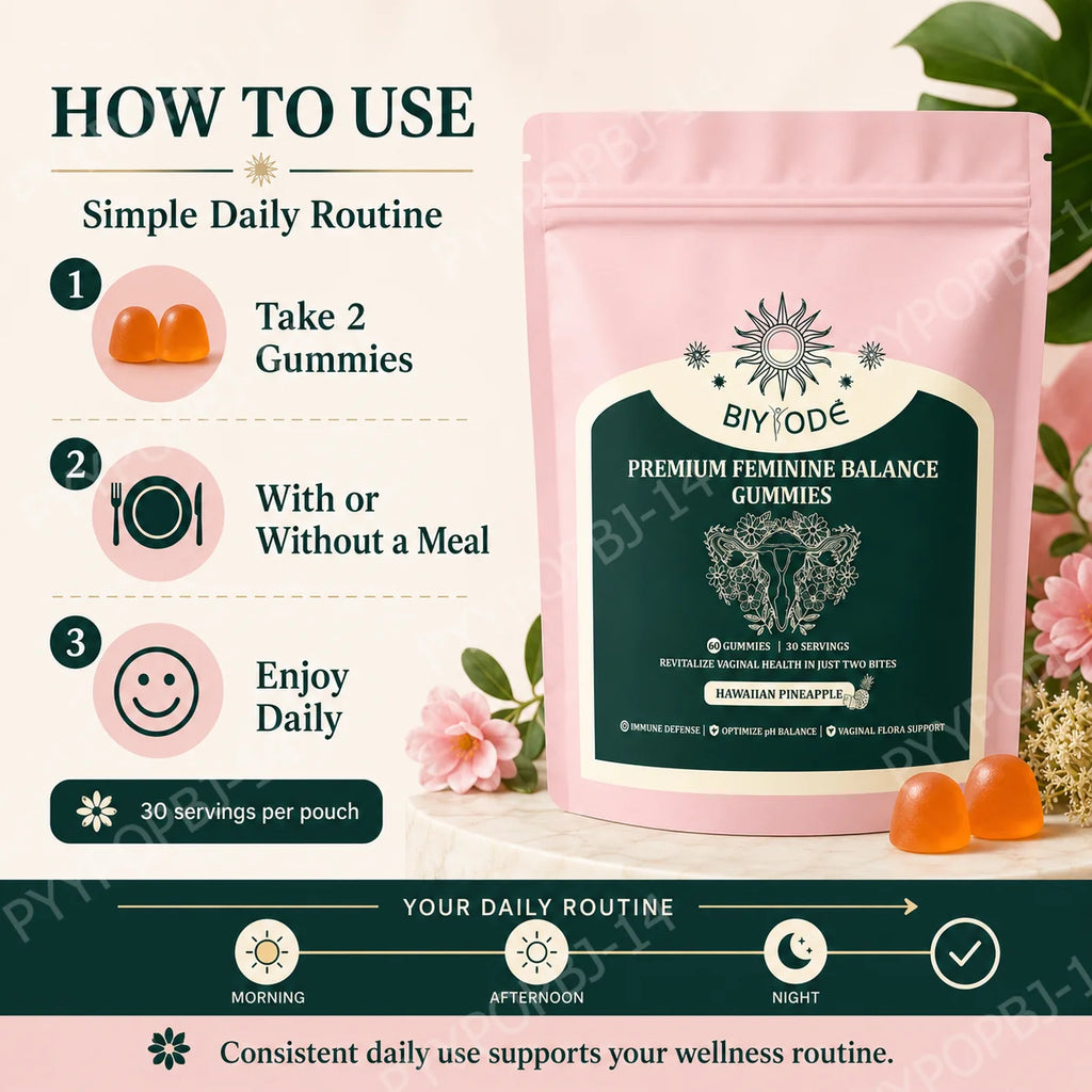 Biyode Women's Probiotic Gummies 1B CFUs + Vitamin C, 60ct Probiotic Gummies Qst