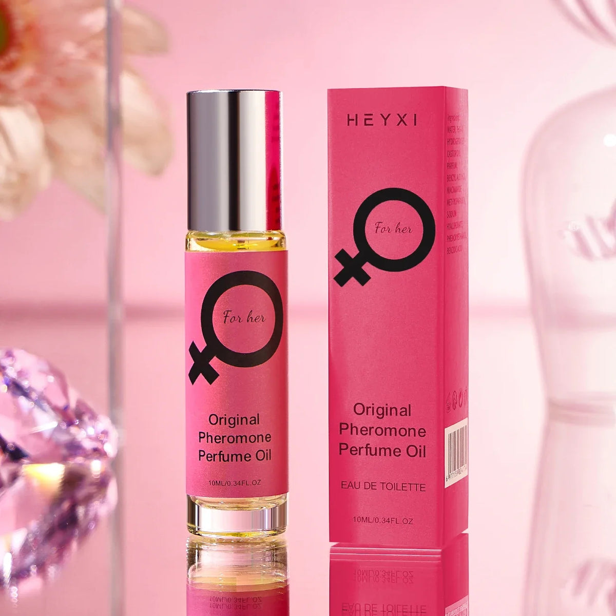Rose Red Roll-On Fragrance for Women – Long-Lasting Floral Scent Roll-On Fragrance Qme 1pcs