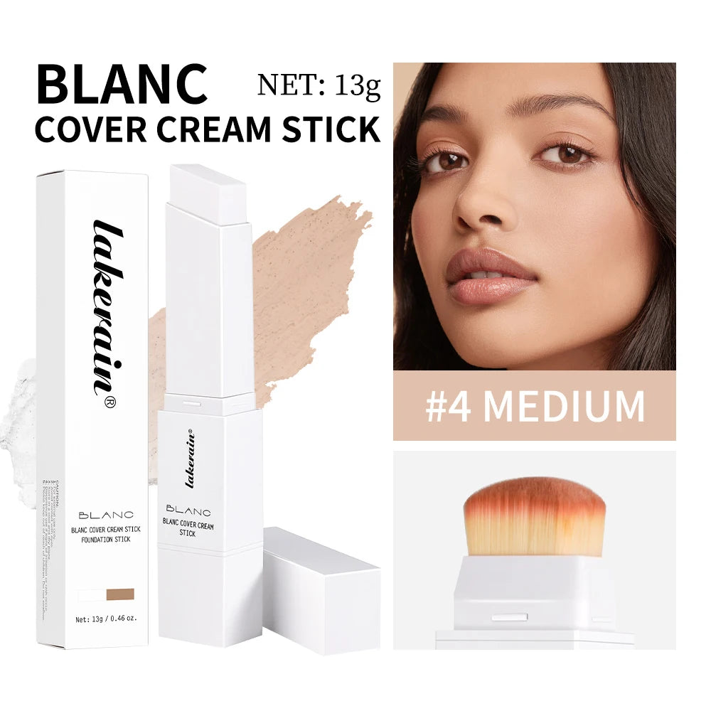 Lakerain Color-Changing Foundation Stick with Brush – Matte Foundation Stick Qst 04