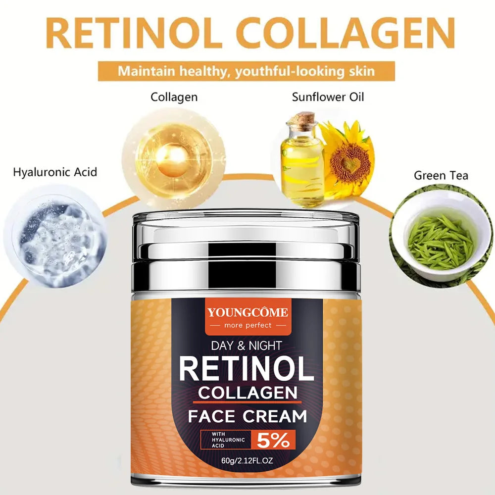 Retinol Face Cream with Collagen & Hyaluronic Acid | YOUNGCOME Retinol Face Cream Qst
