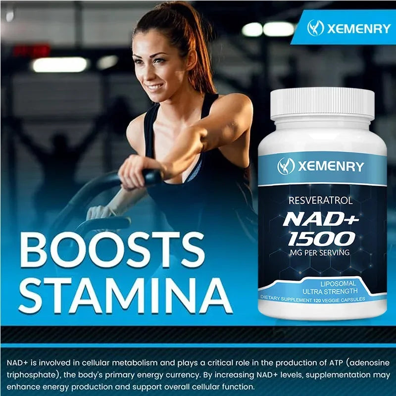 NAD+ Supplement with Resveratrol – 1500mg Cellular Vitality NAD+ Supplement Qst