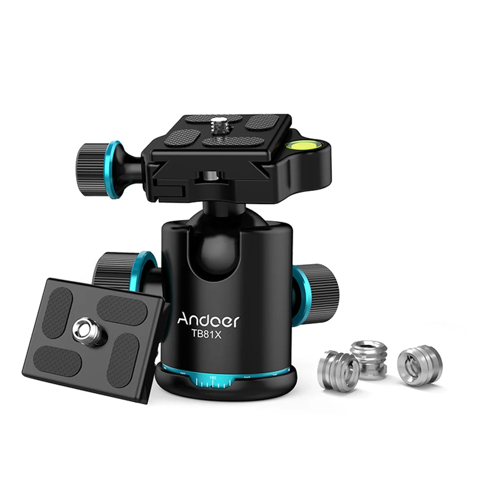Andoer TB81X 360° Panoramic Tripod Ball Head | 8KG Load Tripod Ball Head Qst