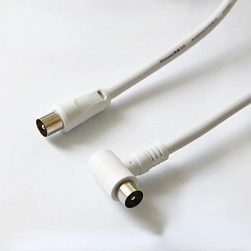RF Coaxial Cable Dual Male Plug TV Antenna HD Signal Wire Coaxial Antenna Cable Qme