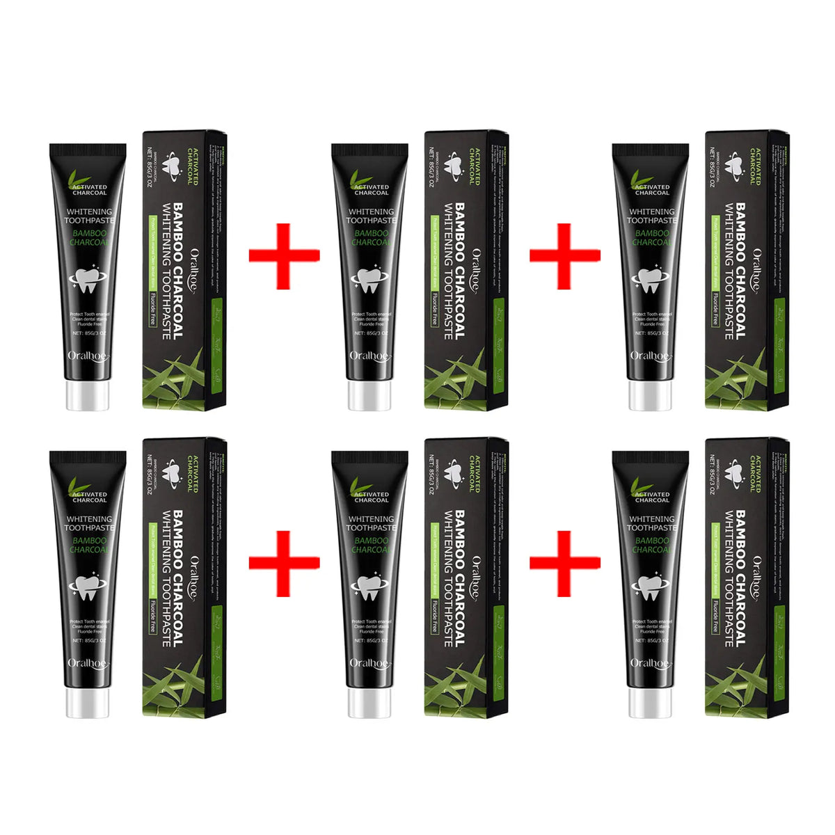 Oralhoe Bamboo Charcoal Whitening Toothpaste | Oral Care Whitening Toothpaste Qst 510g boxed