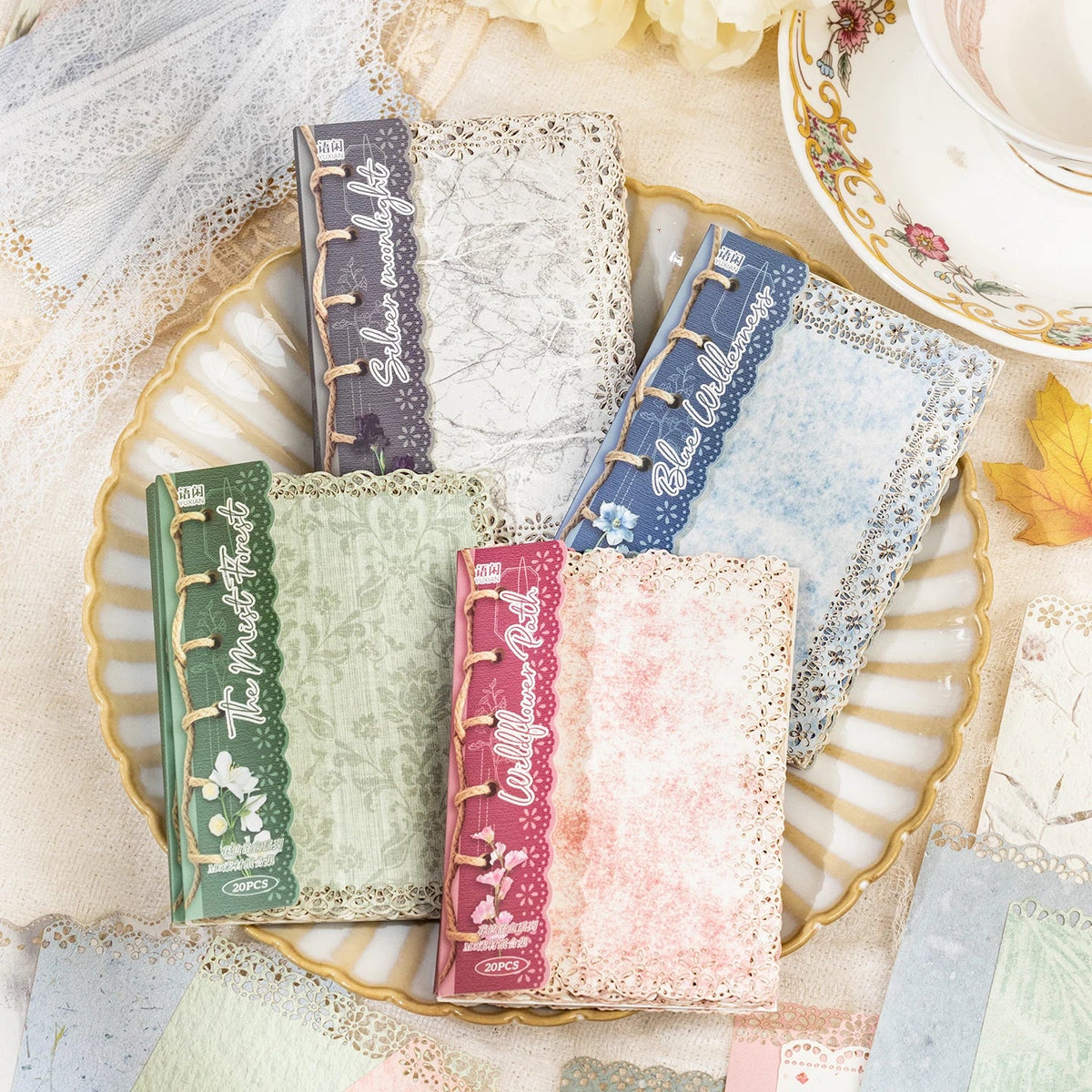 20-Sheet Lace Decorative Paper Book – Scrapbooking & Journaling Decorative Craft Paper Qme ABCD