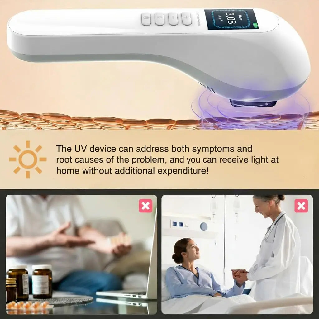 308nm UVB LED Phototherapy Lamp Home Use – LCD Timer UVB Phototherapy Lamp Qst