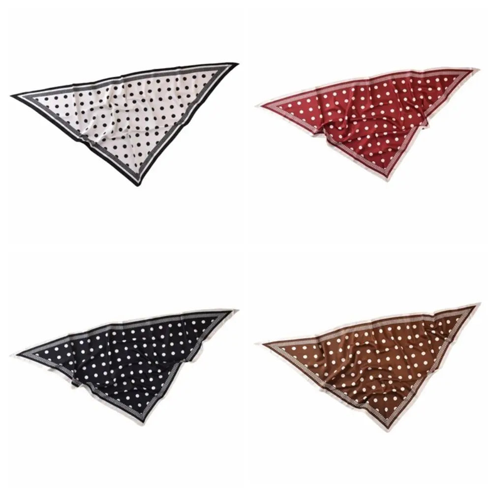 Vintage Polka Dot Triangle Scarf | Polyester Bandana Belt Triangle Bandana Scarf Qme
