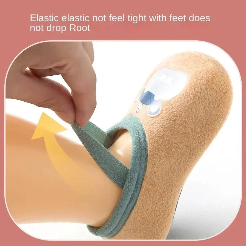 Baby Anti-Slip Socks Newborn Warm Crib Floor Shoes Rubber Sole Baby Grip Socks Qme