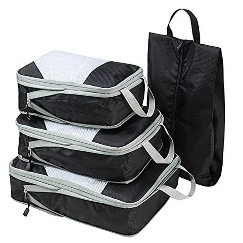 Compression Packing Cubes 4-Piece Travel Storage Bag Set Packing Cubes Set Qme