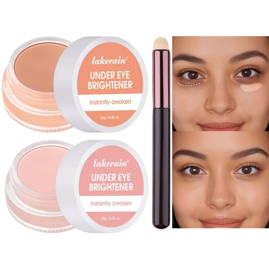 Lakerain Eye Concealer Cream with Brush – Long-Lasting Cover Concealer Cream Qst
