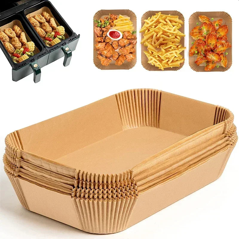 Disposable Non-Stick Air Fryer Liner Paper – Oil-Proof & Waterproof Air Fryer Liner Qme