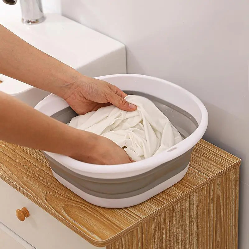Large Foldable Washbasin | Portable Collapsible Basin for Travel Collapsible Washbasin Qme