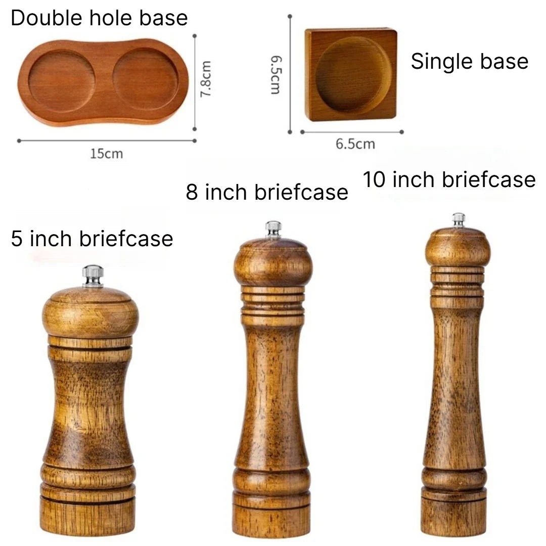 Manual Oak Wood Pepper & Spice Grinder Mill – 5, 8 or 10 Inch Spice Grinder Mill Qme