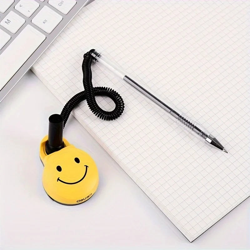 Cute Smile Counter Desk Pen with Self-Adhesive Base | Qme Counter Desk Pen Qme