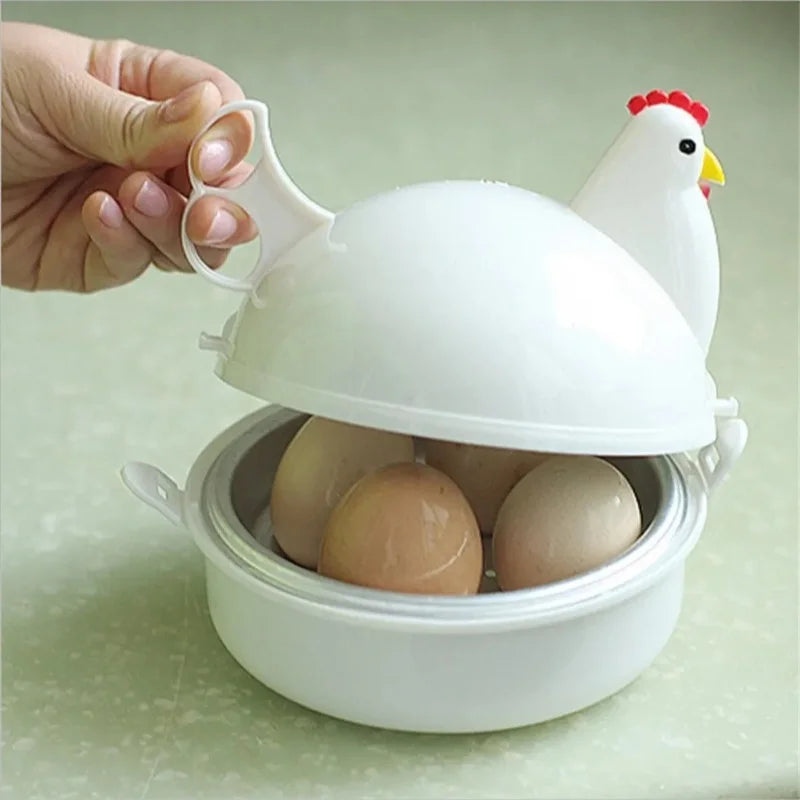 Chicken Shaped Microwave Egg Steamer – Cooks 1 to 4 Eggs Microwave Egg Cooker Qme L