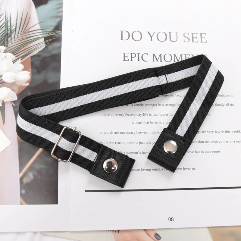 Women's Elastic Buckle-Free Canvas Waist Belt | 29 Colors