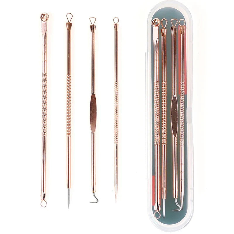 4-Piece Stainless Steel Acne Extractor Tool Set | Qme Skin Extractor Tool Set Qme