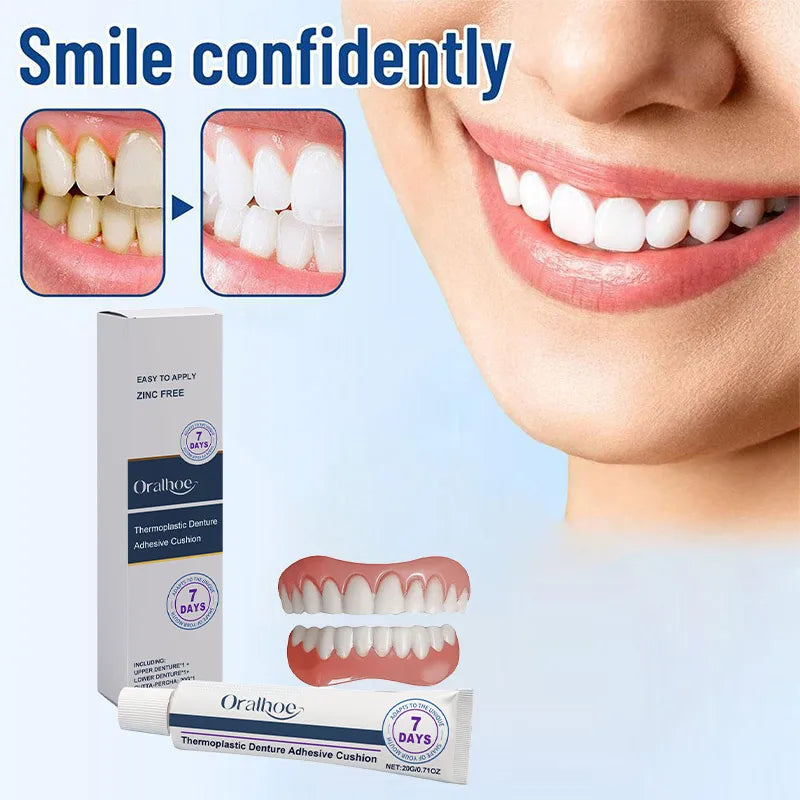 Silicone Denture Reliner Kit – Temporary Adhesive Brace Set Denture Reliner Kit Qst