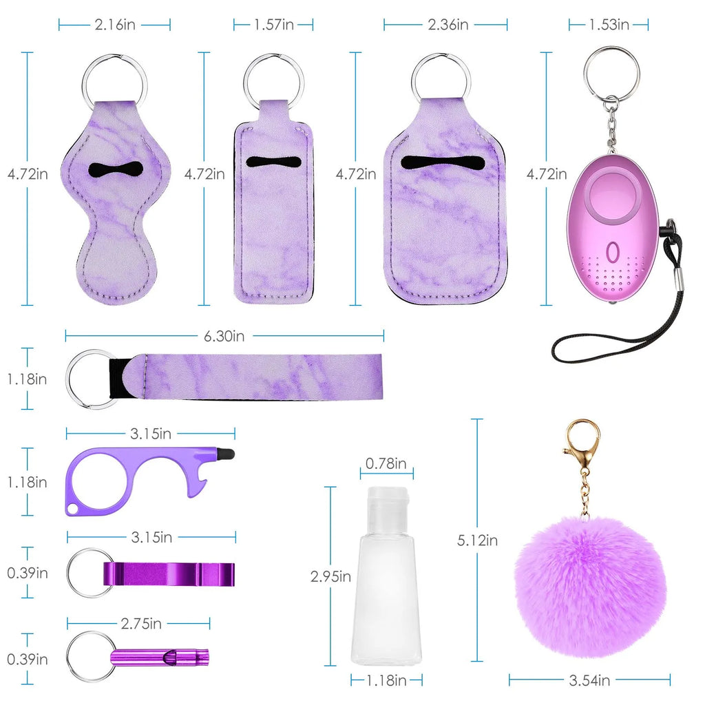 Women's Safety Keychain Full Set – Portable Security Kit | Qme Personal Security Keychain Qme