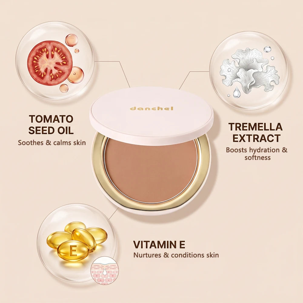 DANCHEL Matte Contour Powder – Soft Focus Sculpting Pressed Powder Contour Powder Qst